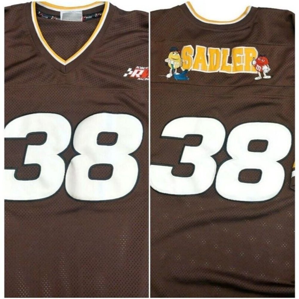 Vintage Mens Sz 2xl Chase Authentics M&M's Elliot Sadler #38 Nascar Jersey Brown